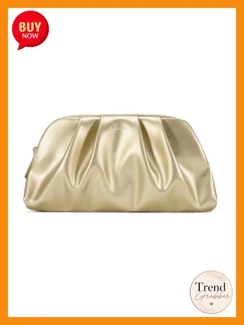 Cloud Ruched Evening Bag Vegan Leather Wristlet Detachable Chain Clutch